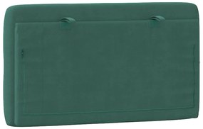 Almofadão de cabeceira 90 cm veludo verde-escuro