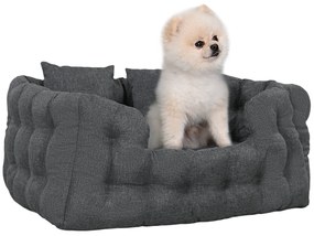 PawHut Cama para Cães Pequenos Cama para Animais de Estimação com 2 Almofadas e Base Antiderrapante 70x50x30 cm Cinza | Aosom Portugal