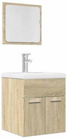vidaXL 2 pcs conj. móveis casa banho derivados madeira carvalho sonoma
