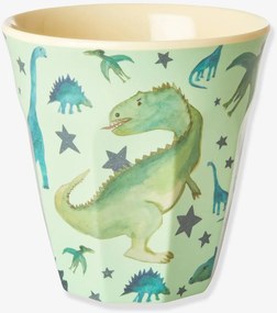 Copo de melamina médio para crianças DINO PRINT rice 250 ml verde-salva