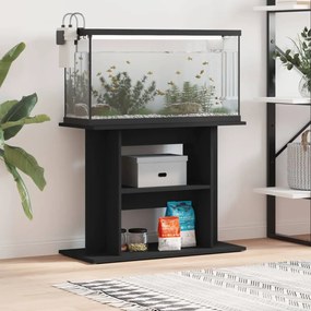 vidaXL Suporte de aquário 80x35x60 cm derivados de madeira preto