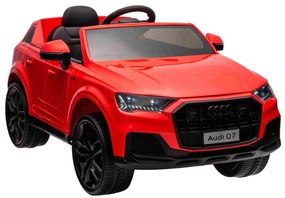 Carro elétrico para crianças Com Licença Audi Q7 12V, controlo remoto, motor 2 x 35W, luzes LED, leitor MP3 Vermelho