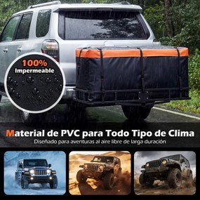 Organizador de bagageira para carro, 148 x 61 x 61 cm, dobrável, tecido impermeável, com correias de fixação, saco de carga, porta-bagagens exterior P