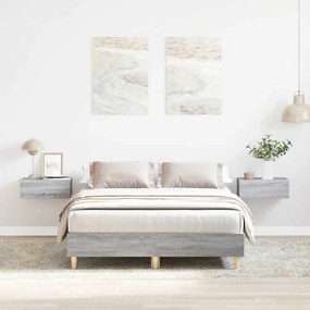vidaXL Estrutura de cama sem colchão 120x200 cm cinza sonoma
