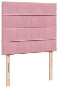 Cama boxspring com colchão 120x190 cm veludo rosa