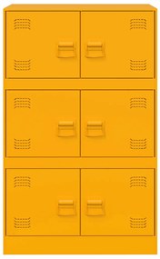 Aparador 67x39x107 cm aço amarelo mostarda