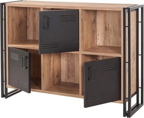 Conjunto de Mobiliário de Sala Cosmo – Pinho Atlântico Preto – Estante