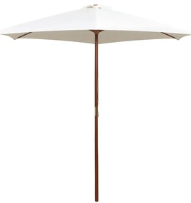 Guarda-sol com mastro em madeira 270x270 cm branco nata
