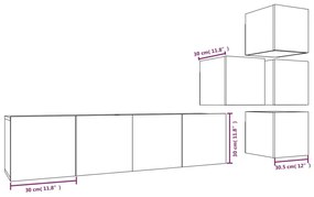 Conjunto móveis de TV 6 pcs madeira processada sonoma cinza