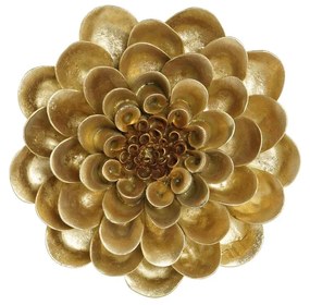 Decoração de Parede Dkd Home Decor Flor Dourado Resina (23 X 6 X 23 cm)