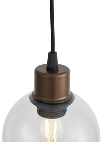 Candeeiro suspenso moderno bronze com vidro transparente para sistema de calha monofásico - Iconic Lava Moderno