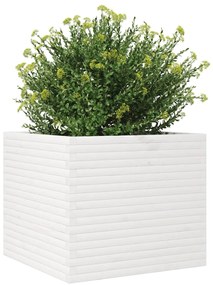 Vaso/floreira de jardim 80x80x68,5 madeira pinho maciça branco