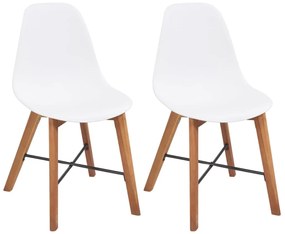 vidaXL Cadeiras de jantar 2 pcs plástico branco