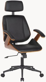 Cadeira de escritório em couro sintético regulável em altura Visby