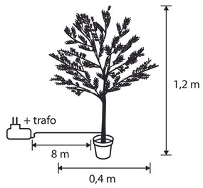 Árvore de Natal de exterior com candeeiro de pé 120cm incl. LED com temporizador IP44 - Fuyu