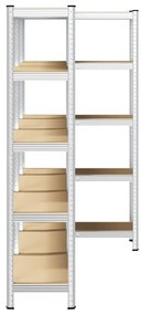 Prateleiras de armazenamento de 5 camadas 3 pcs aço prateado
