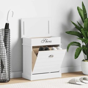vidaXL Sapateira 50x28x58 cm madeira de paulownia branco