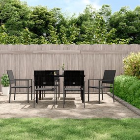 vidaXL 7 pcs conjunto de jantar p/ jardim vime PE e aço