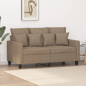 vidaXL Sofá de 2 lugares tecido 120 cm cinzento-acastanhado