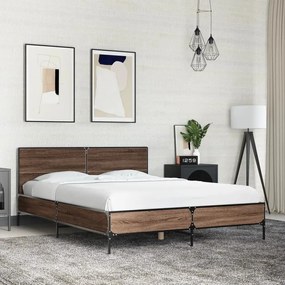 vidaXL Estrutura de cama 140x200cm derivados madeira/metal