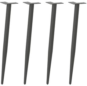 Pés de mesa de console formato cônico 4 peças antracite 72-73 cm aço