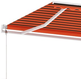 Toldo automático independente 450x300 cm laranja e castanho