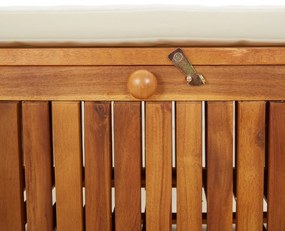 Banco de arrumação p/ jardim c/ almofadão 91 cm acácia maciça