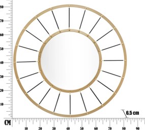 ESPELHO DE PAREDE GLAM DARK Ø 81X6,5 CM (ESPELHO CM Ø 41,5) DOURADO E PRETO