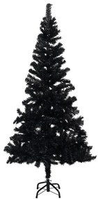 vidaXL Árvore de Natal artificial com suporte 240 cm PVC preto