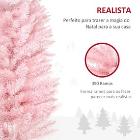 HOMCOM Árvore de Natal Artificial 180cm Ignífugo com 390 Ramos de PVC