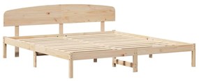 Estrado de Cama com Cabeceira 200x200 cm Madeira Maciça de Pinho