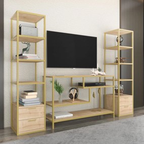 Unidade de TV Robbins – Dourado – 198 cm x 39 cm x 160 cm