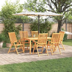vidaXL Conjunto de Jantar para Jardim 7 pcs Castanho