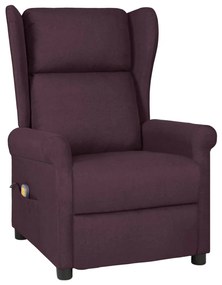 vidaXL Poltrona de massagens tecido roxo