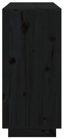 Aparador 111x34x75 cm madeira de pinho maciça preto