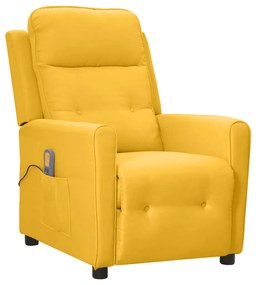 342300 vidaXL Poltrona de massagens reclinável tecido amarelo