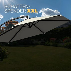 Guarda-sol cantilever em alumínio Ø330cm Proteção UV 80+ creme