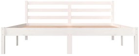 Estrutura de cama king 150x200 cm pinho maciço branco