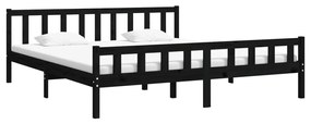 Estrutura de cama 160x200 cm madeira maciça preto