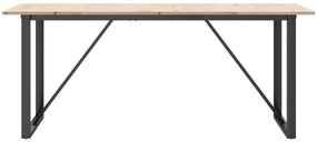 Mesa de jantar estrutura em O 180x90x75cm pinho e aço
