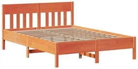 Cama sem colchão 140x190 cm pinho maciço castanho-mel