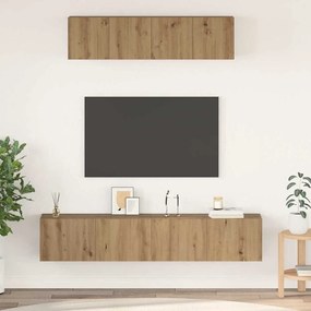 vidaXL Conjunto de móvel de TV 4 pcs Carvalho Artesanal