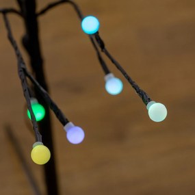 HOMCOM Árvore Sintética Altura 150cm com 120 Luzes LED IP44 Ajustável em 7 Modos Ramos Flexíveis e Base de Candeeiro Árvore Iluminada Decoração de Natal para Interiores 55x55x150cm Preto