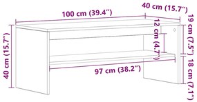 Móvel de TV 100x40x40 cm derivados de madeira cinzento sonoma