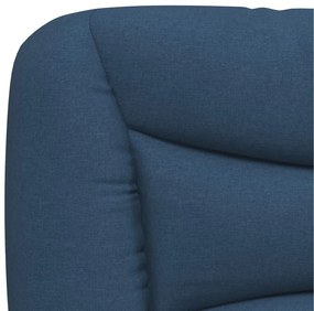 Estrutura de cama com LED sem colchão 140x190 cm tecido azul