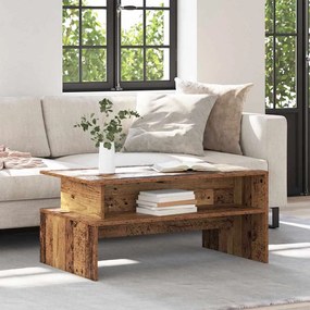vidaXL Mesa de centro com prateleira Outros Madeira antiga 90 x 55 x 42.5 cm