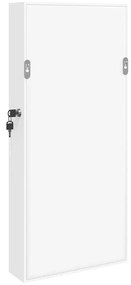 Móvel para joias de parede espelhado 30x8,5x67 cm branco
