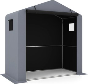 Abrigo de Armazenamento Exterior, 190 x 95 x 194 cm, Estrutura Metálica, Prateado