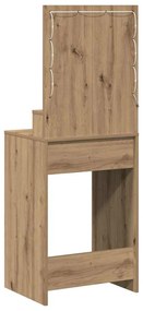Penteadeira vidaXL com Luzes LED Carvalho Artisan 50x41x135 cm