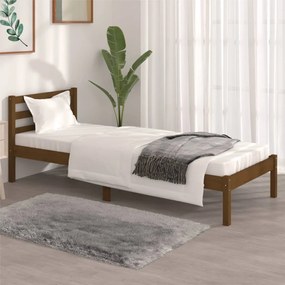vidaXL Estrutura de cama pequena solteiro 75x190 cm pinho castanho-mel